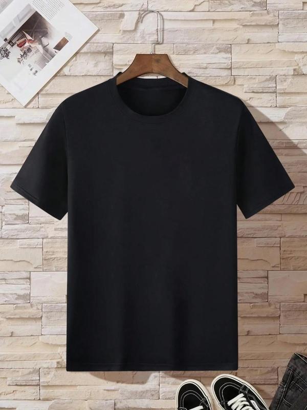 Summer Clothes, Men's Cartoon & Letter Print Round Neck Tee, Regular Fit Casual Soft Slogan Graphic Short Sleeve T-shirt for Summer,  T Shirts for Men, Graphic Tees, Men's Streetwear for Daily Wear