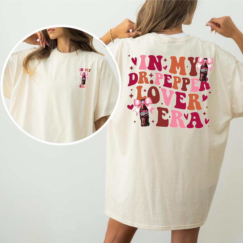Cute In My Dr Pepper Lover Era T-Shirt, Dr. Pepper Tees for Girls, DrPepper Shirt, Christmas Drink Tshirt, Christmas Season Tops, Casual Womenswear