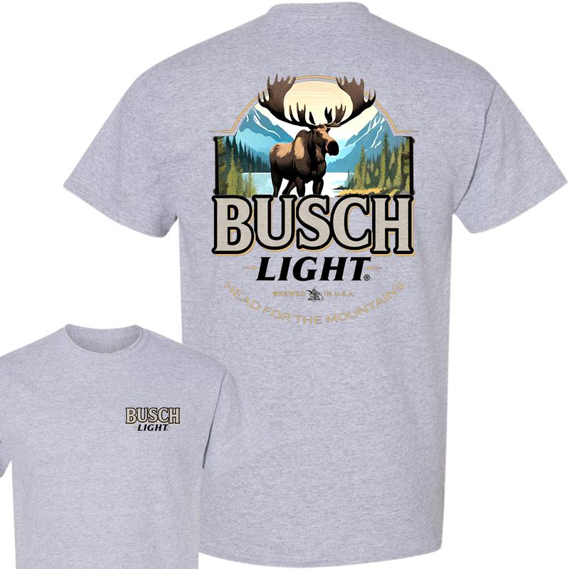 Busch Light Moose Head for the Mountains T-Shirt, Hunting T-Shirt, Full Color T-Shirt, For Men, For Women