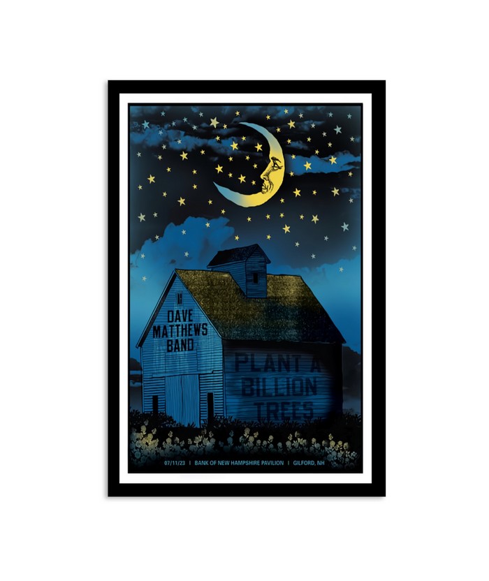 Dave Matthews Band July 11, 2023 Bank Of New Hampshire Pavilion, Gilford, NH Poster