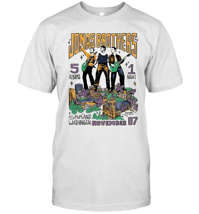 Jonas Brothers 5 Albums 1 Night Spokane Washington Nov 7, 2023 Shirt