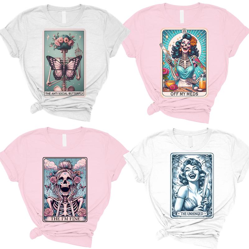 Tarot Card Mental Health T-Shirts - Print is Sublimation, Unisex Non-Fitted T-Shirt,Funny Tee, Gift Idea, Relaxed Fit, Casual Apparel,Great with Jeans