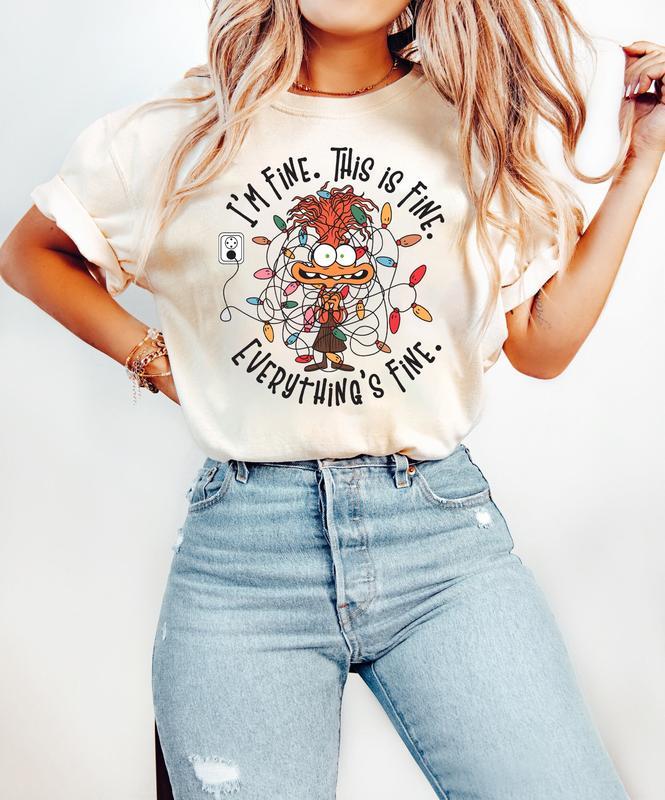It's Fine This Is Fine Everything Is Fine Sweatshirt, Anxiety Christmas Lights Sweater, Christmas Lights Sweatshirt, Anxiety Christmas Shirt, Xmas Tee