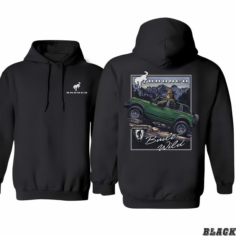 Ford Bronco - Sasquatch Hoodie, Colorful Varieties, Style Options For Everyone, Adventure Ready, Universal Style Options, Choose Your Fit, Unisex
