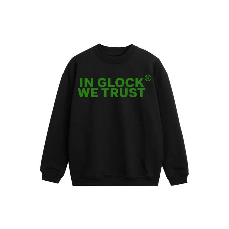 IN GLOCK WE TRUST 2 side Hoodie,Design color Green, Hoodie For Men, Menswear Top , GIft For Men,Full color,Hoodie & sweaters
