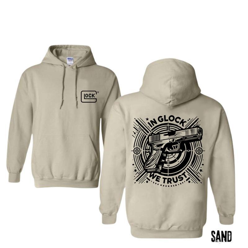 In Glock We Trust Double Sided Hoodie for Men and Women - Classic Fit - Menswear,Unisex Hoodie,Glock Shirt Sweatshirt Pullover