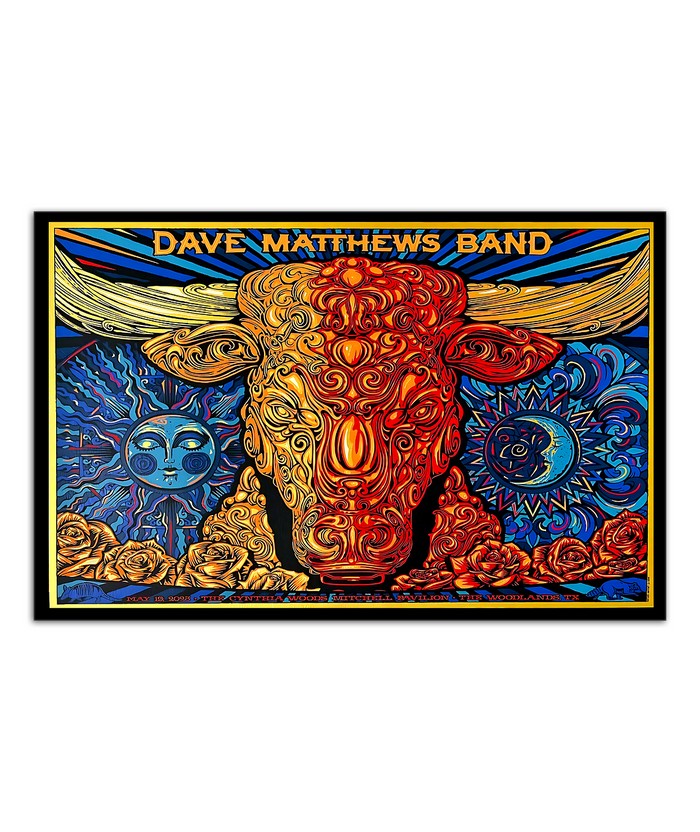 Dave Matthews Band May 19 2023 The Cynthia Woods Mitchell Pavilion The Woodlands Tx Poster