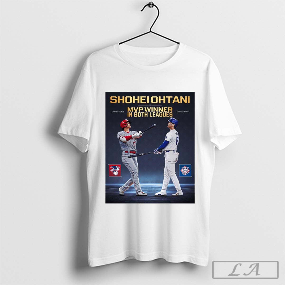 Shohei Ohtani joins Frank Robinson as the only players to win AL and NL MVP shirt