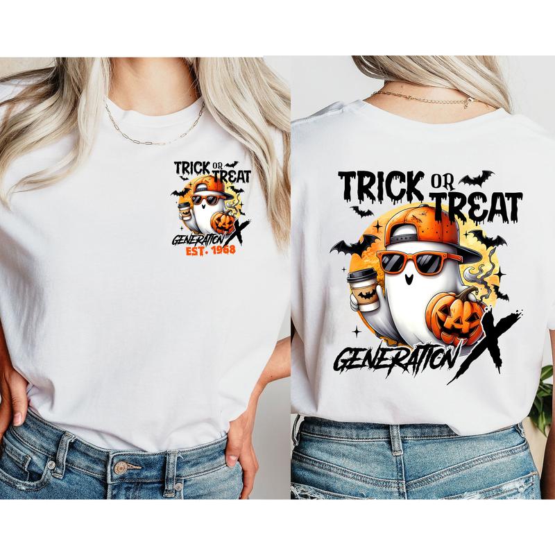 Generation X Halloween Member Shirt: 1980 Birth Custom Year, FAFO Two Side T-Shirt
