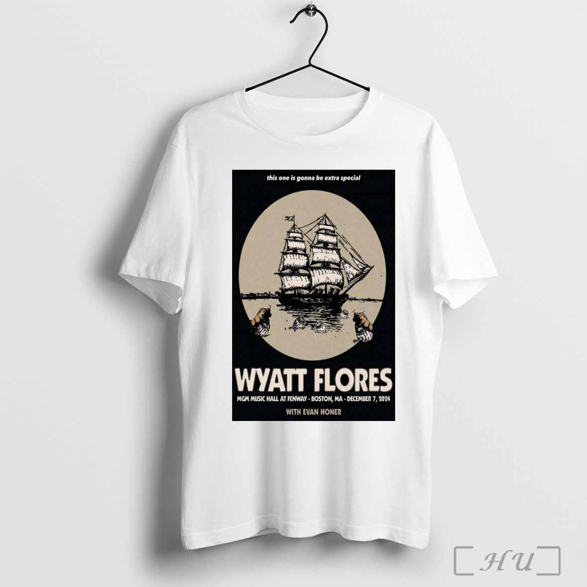 Poster Wyatt Flores December 7 2024 MGM Music Hall at Fenway Boston MA T-shirt