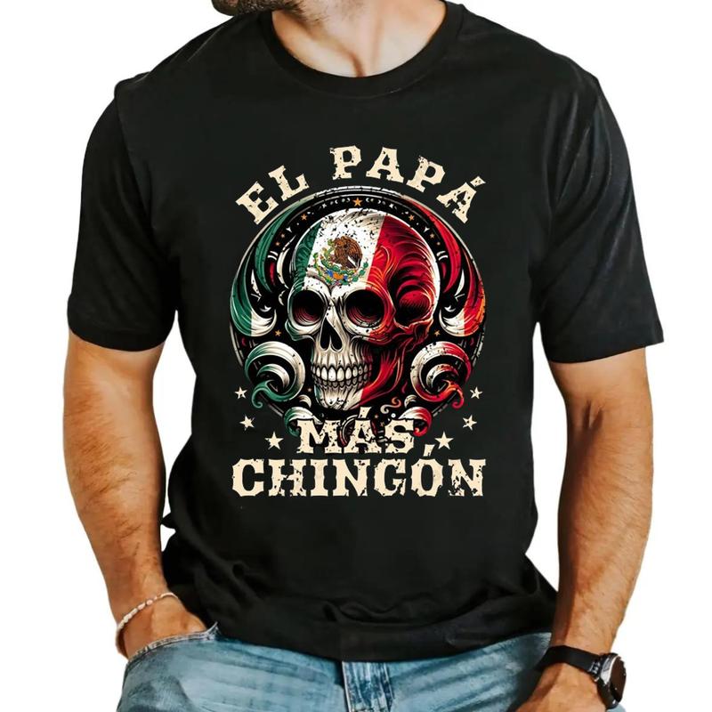 El Papa Mas Chingon Shirt, Funny Spanish PapÃƒÂ¡ T-Shirt Unisex Fabric Cotton Collar