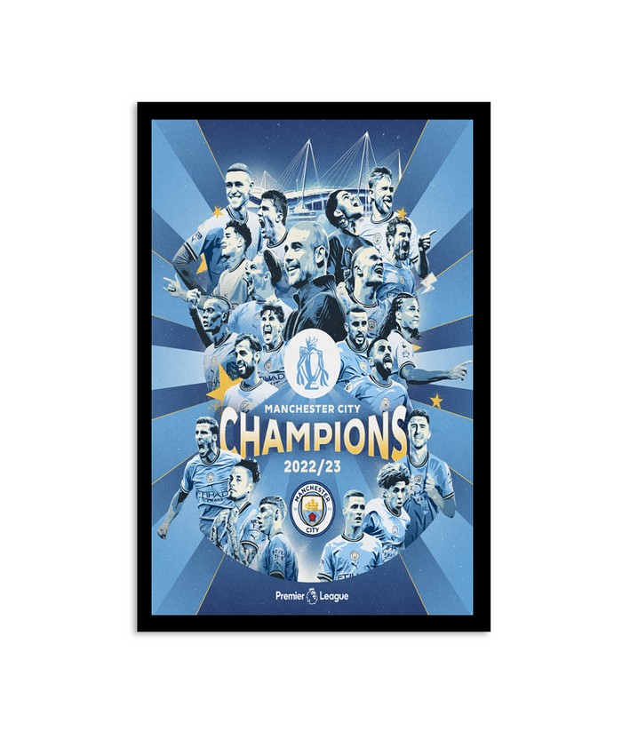 Manchester City 2023 Premier League Poster Champions Poster