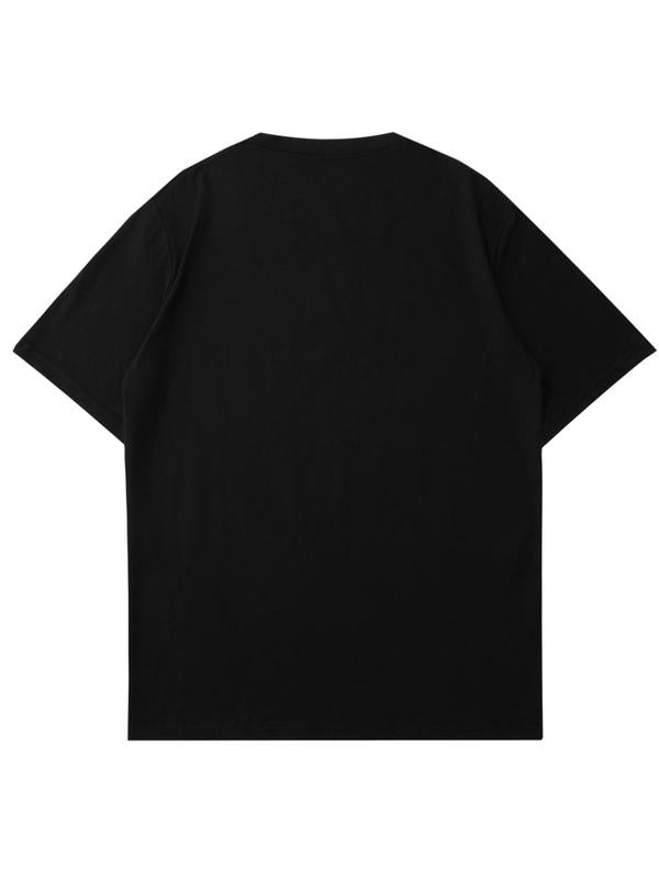 Men's Plus Size Letter Print Round Neck Tee, Regular Fit Casual Fashion Short Sleeve T-shirt for Summer, Graphic Tees, Men's Streetwear Top for Daily Wear