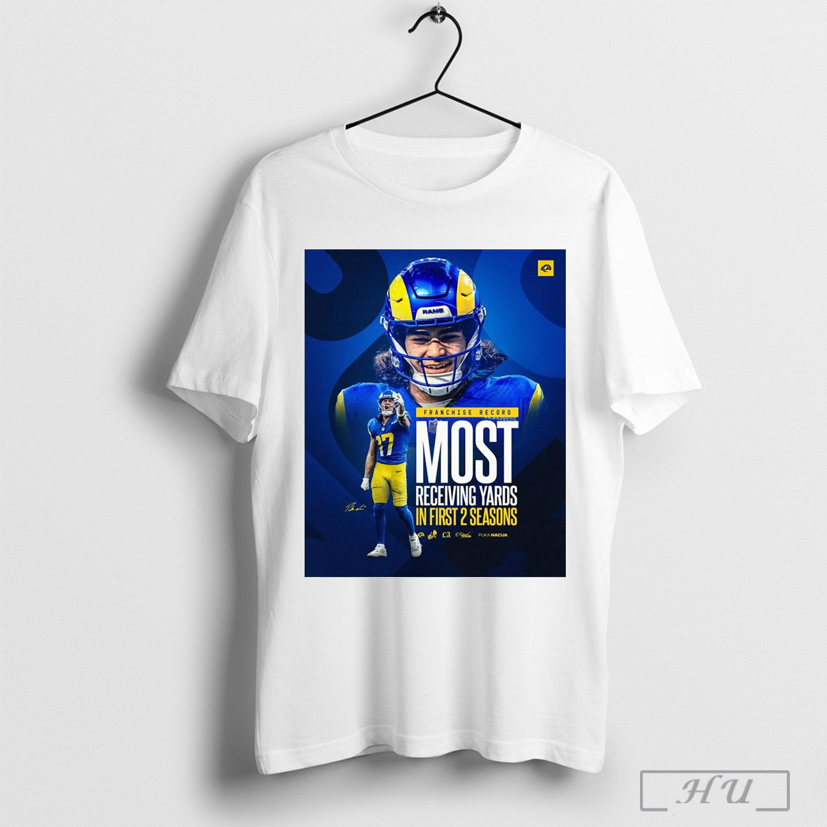Poster Los Angeles Rams Puka Nacua Franchise Record Most Receiving Yards In First 2 Seasons Signature T Shirt