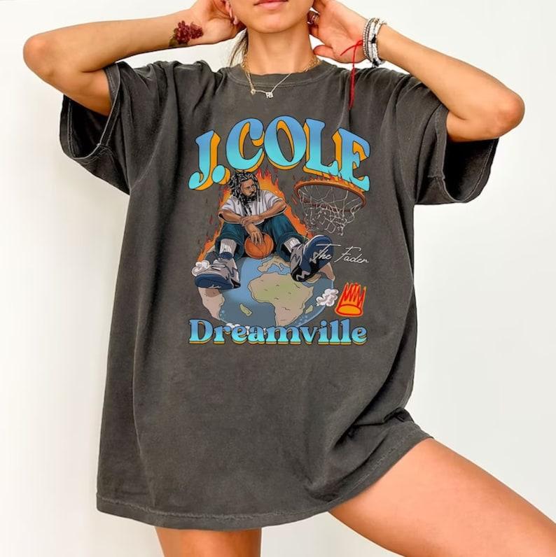 J Cole Dreamville Vintage T-Shirt, Rap Hip Hop Unisex Merch Gift, Artistic Graphic Tee for J Cole Fans, Unisex Wardrobe Addition