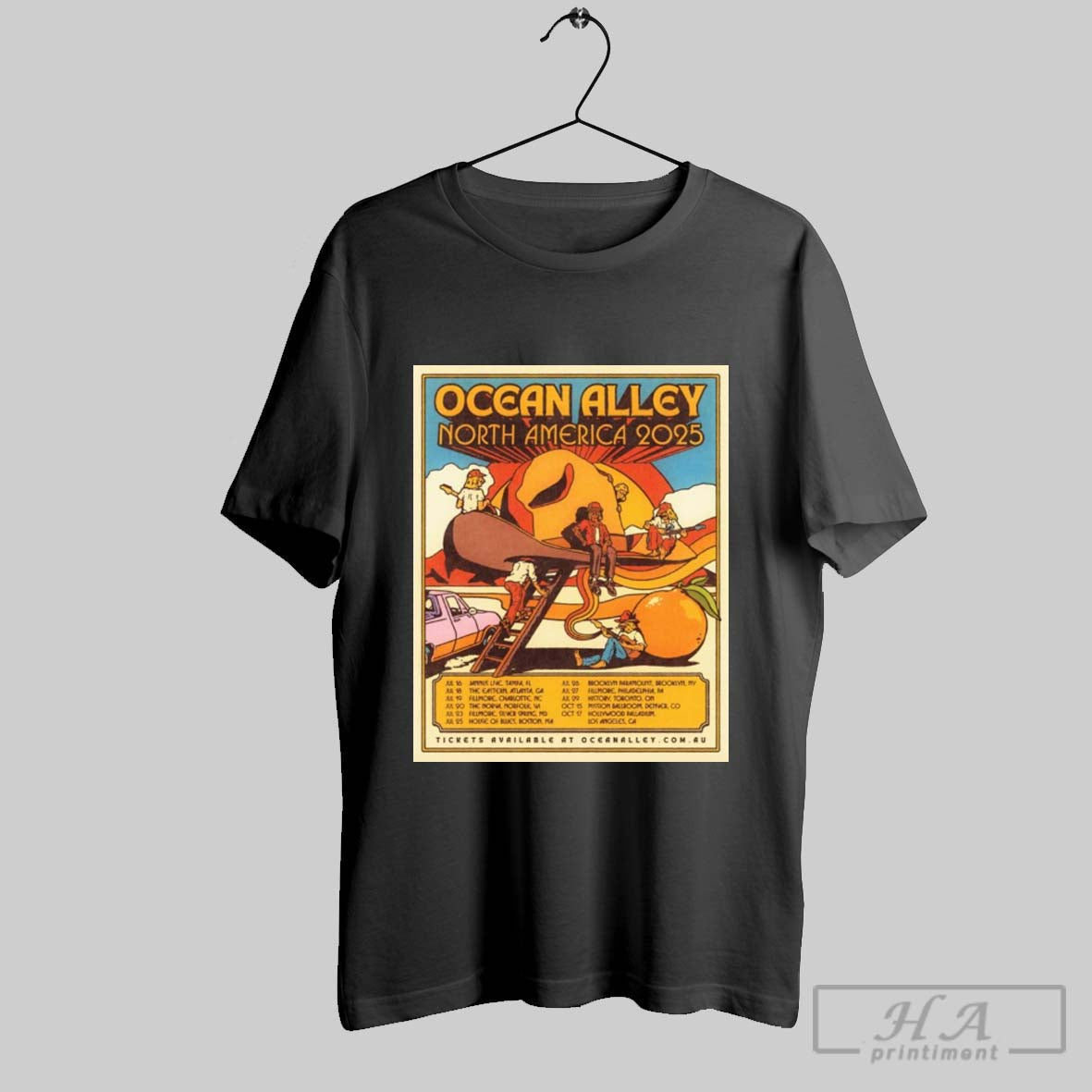 Poster Ocean Alley North America 2025 Tour Jul Jannus Live Tampa Fl Jul 18 The Eastern Atlanta Ga T Shirt