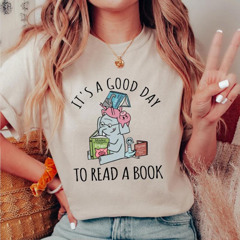 It's A Good Day To Read A Book Tee, Elephant It's A Good Day To Read Shirt, Elephant Books Tee, Book Lover Teacher Shirt, Piggie Elephant Tee, Gifts F