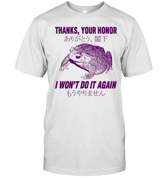 Amy Eileen Hamm Shirt Thank Your Honor I Won't Do It Again