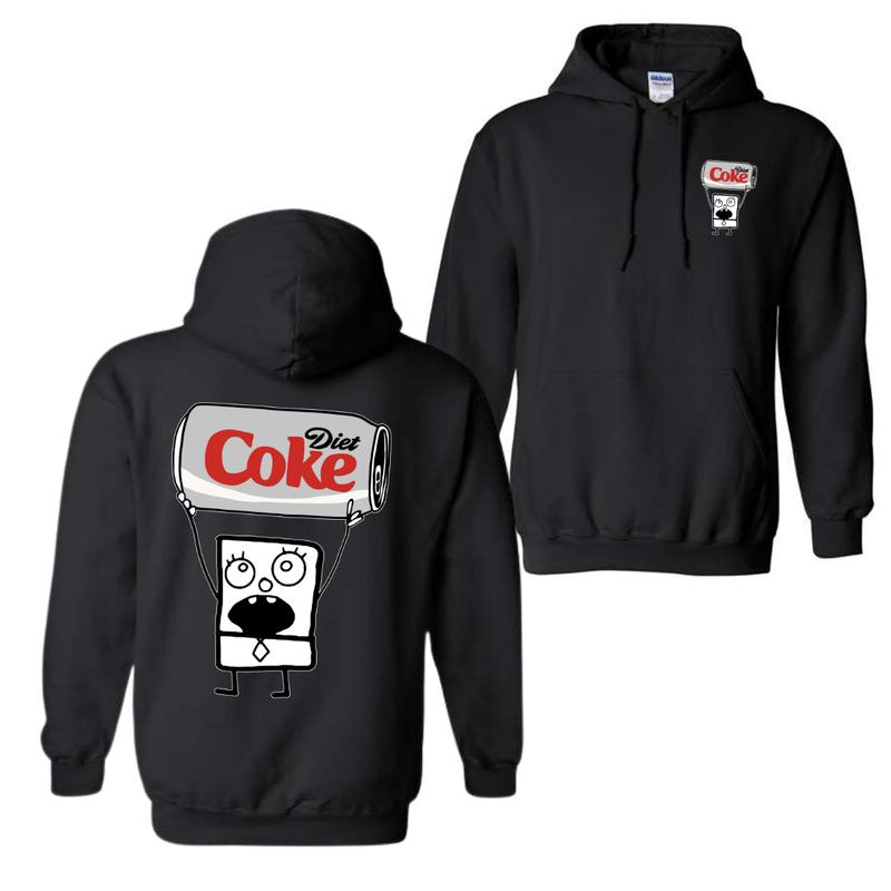 Doodlebob Diet Coke 2-Sided Hoodie, Sweatshirt, and T-Shirt - Funny Full-Color Unisex Design for Summer, Perfect for Men and Women, Great Gift for All.