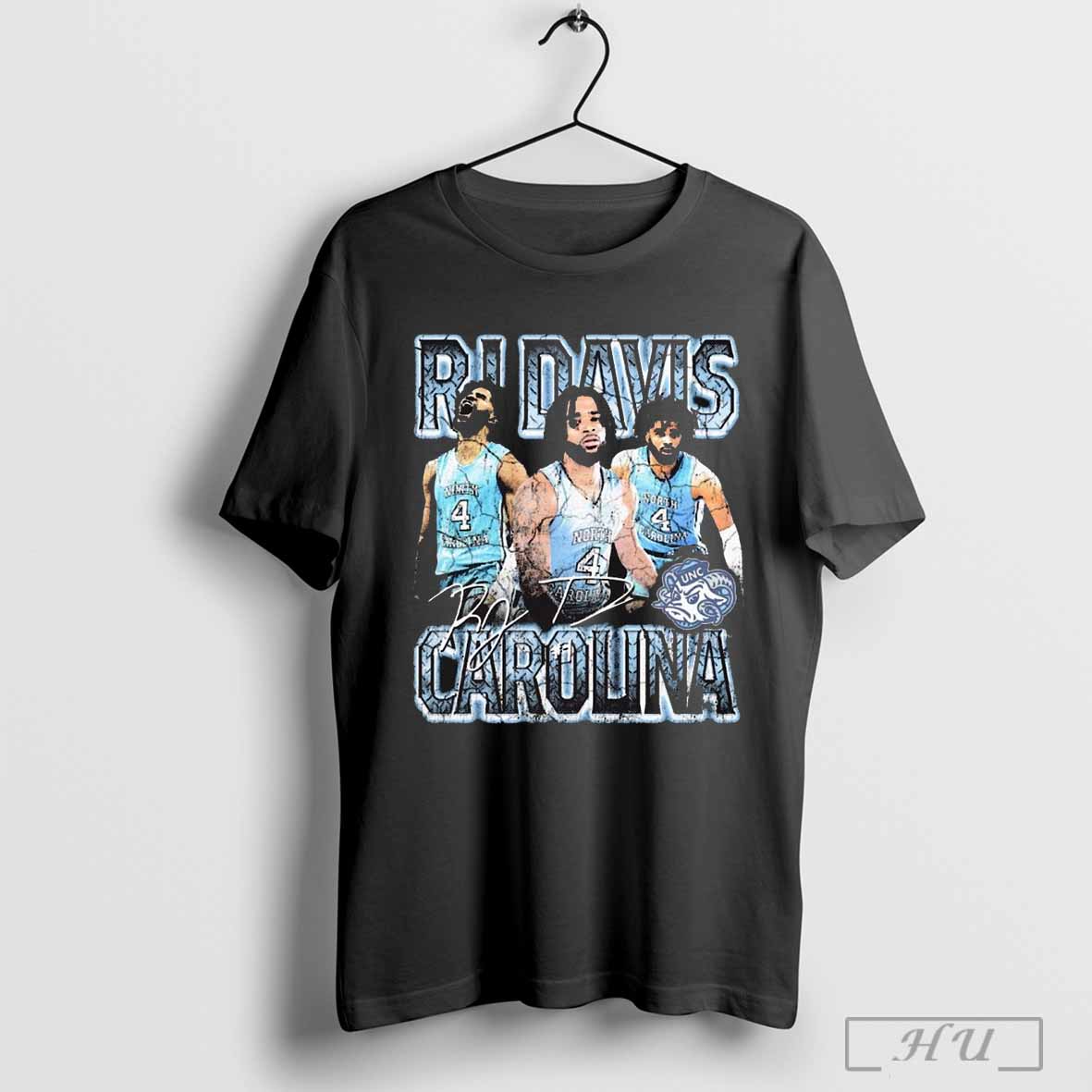 Rj Davis Journey North Carolina Tar Heels Basketball 90s Graphic Signature T Shirt