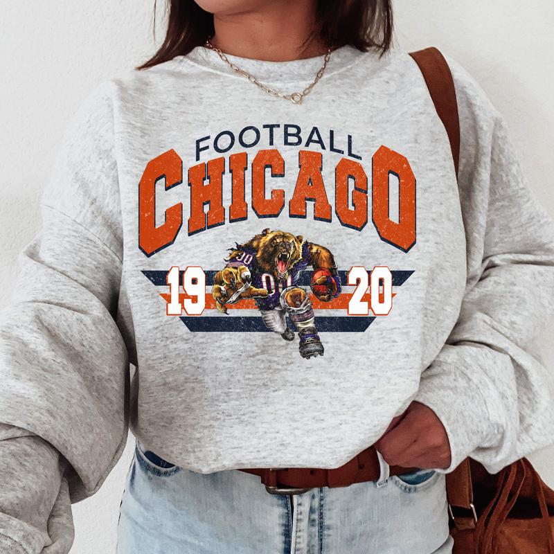 Unisex Chicago Vintage Football Sweatshirt, Illinois Fighting Illini Football NCAA Sweatshirt, Northwestern Wildcats Football NCAA Sweatshirt, Notre Dame Fighting Irish Football NCAA Sweatshirt, Sweatshirt, Cotton