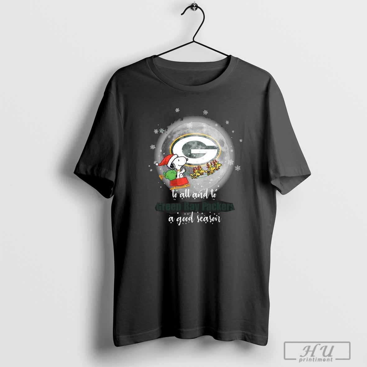 Santa Snoopy merry christmas to all and to Green Bay Packers a good season 2024 T-Shirt