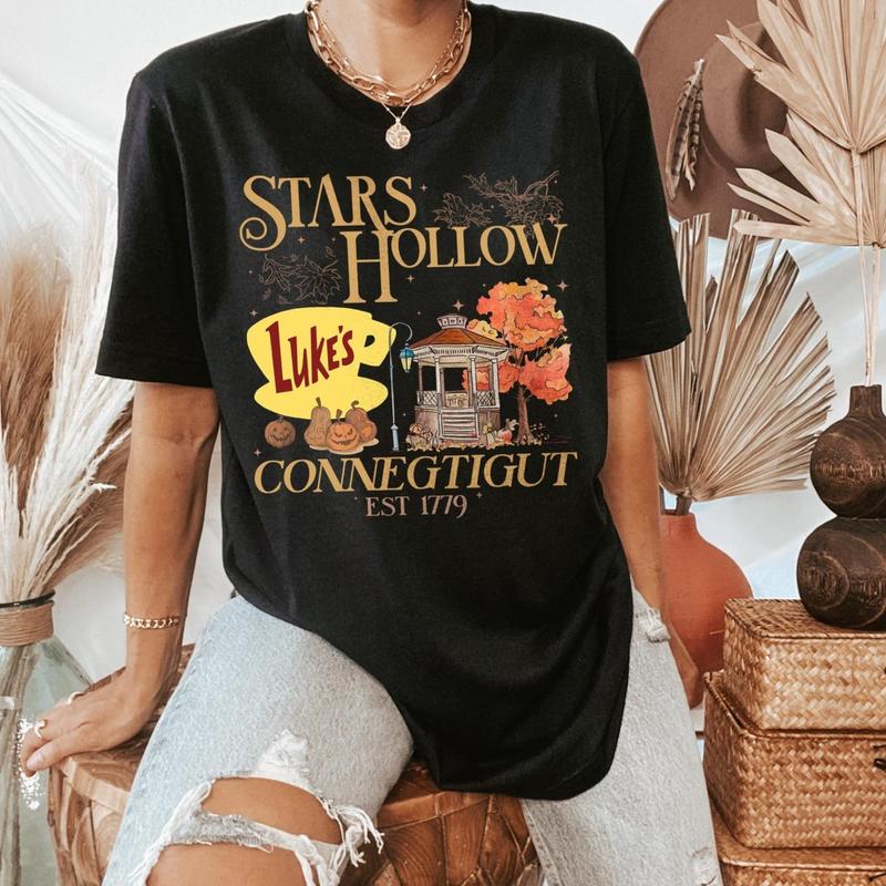Stars Hollow Shirt, Luke's Diner TShirt, Retro Stars Hollow Crewneck, Gilmore Girl Eras Cotton Fabric
