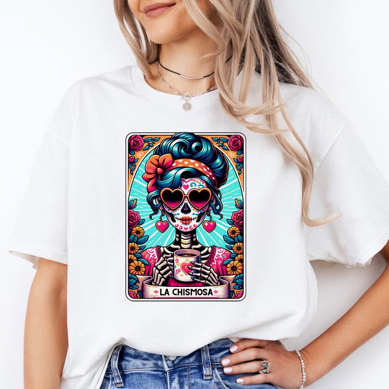 La Chismosa  T-Shirt -  Print is Sublimation, Unisex T-Shirt, Funny Tee, Funny Apparel, Gift Idea, Relaxed Fit, Casual Apparel, Cute Top, Great with J