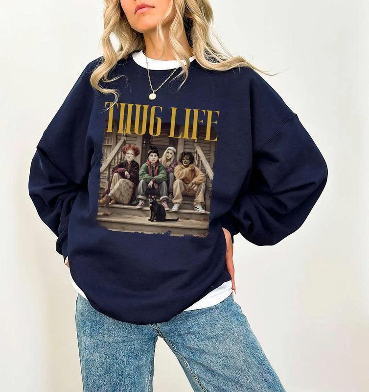 Thug Life Golden Girl Bad Witches Halloween Vintage Unisex T-Shirt, Sweatshirt, Hoodie Casual Collar halloween movie Comfort Cotton