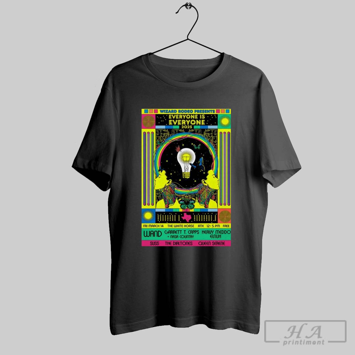 Poster Wizard Rodeo Everyone Is Everyone March 14 2025 White Horse Honky Tonk Austin Tx T Shirt