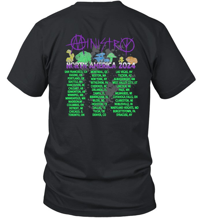 Ministry Mushroom North America 2024 Tour Black T Shirt