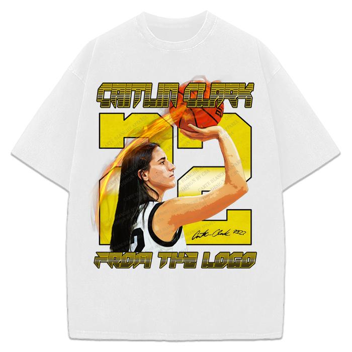 Caitlin Clark T-Shirt From The Logo Custom Fan Art Graphic Tee Crewneck Cotton Menswear Top