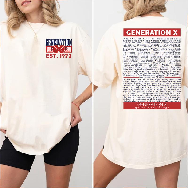 Generation X Member Shirt: 1973 Birth Custom Year, Generation X FAFO Two Side T-Shirt