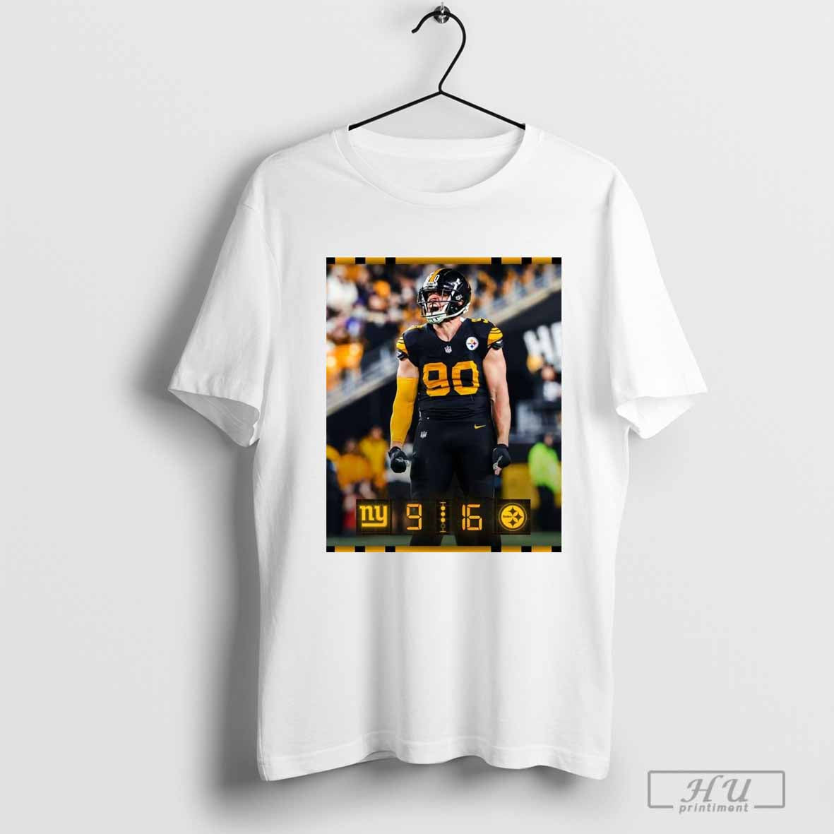 Poster T. J. Watt Pittsburgh Steelers 16 â€“ 9 New York Giants One More To Go T-shirt