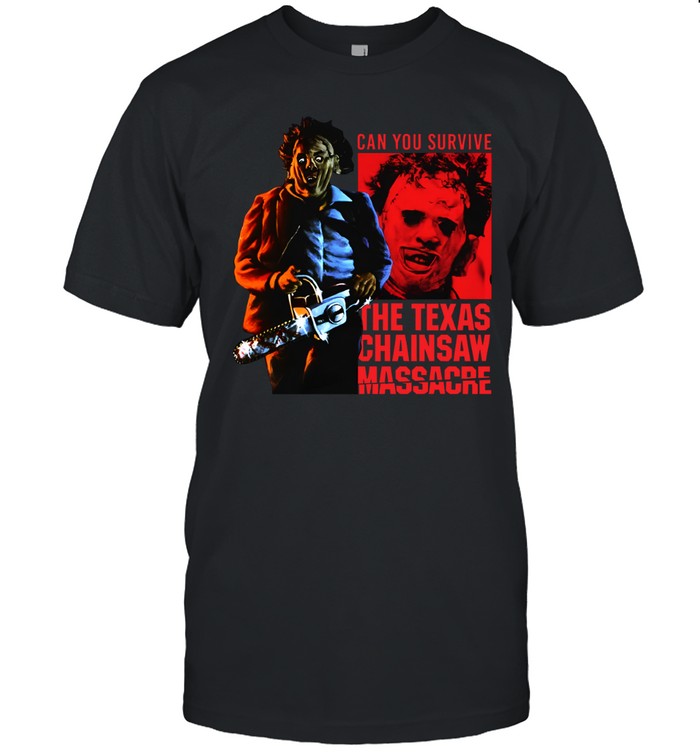 Limited Texas Chainsaw Massacre Red Rectangle Leatherface Image Shirt
