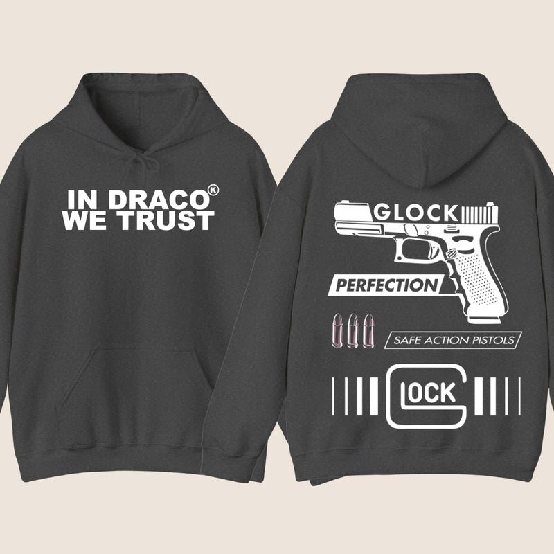 IN DRACO WE TRUST Hoodie - Full Color & Black & White Design - Men's & Women's Classic Fit - Glock Hoodie