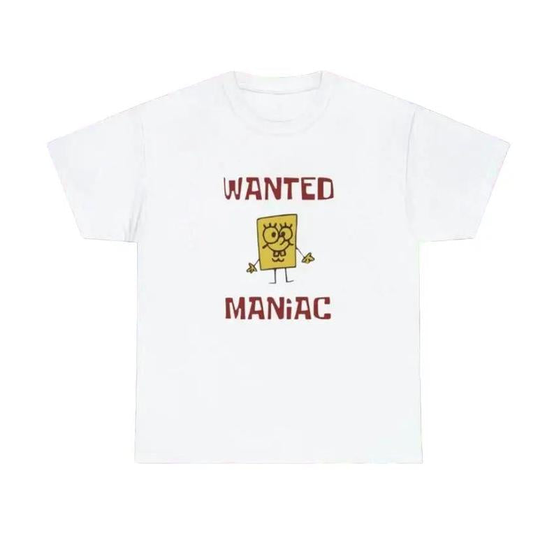 Spongebob Meme Wanted Maniac Shirt, Funny Cartoon Tee Sweatshirt, Hoodie, Comfort Colors