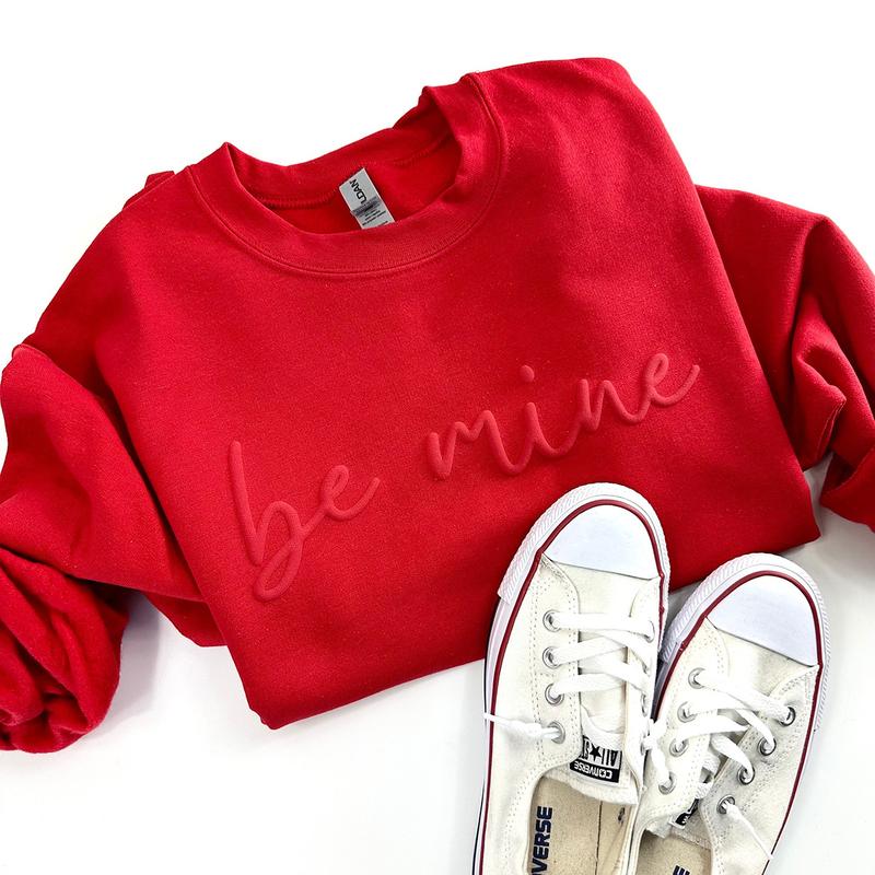 Puff Print Double Heart Crewneck Sweatshirt, Hoodie, T-shirt, Embossed Valentine's Day Sweatshirt, Heart Puff Sweatshirt, Hearts Sweatshirt, Valentine