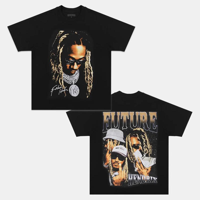 FUTURE Double Printed Short Sleeve Tee Cotton Vintage Shirt To Match Sneaker Hiphop Clothing Rapper Merch Shirt, Hiphop Tour Concert 2024, Gift For Fa