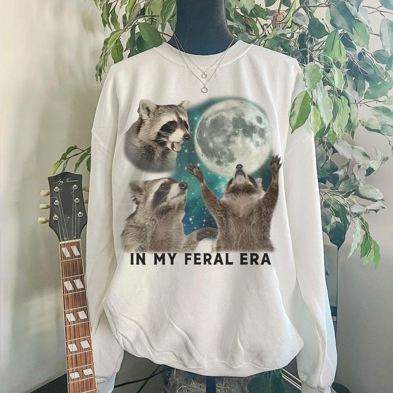 Racoon Shirt, Three Raccoons Vintage Graphic T-shirts, Raccoon Lovers, Retro Raccoon Moon shirt, Funny Raccon Sweatshirt, Raccoon Gifts Cotton Fit