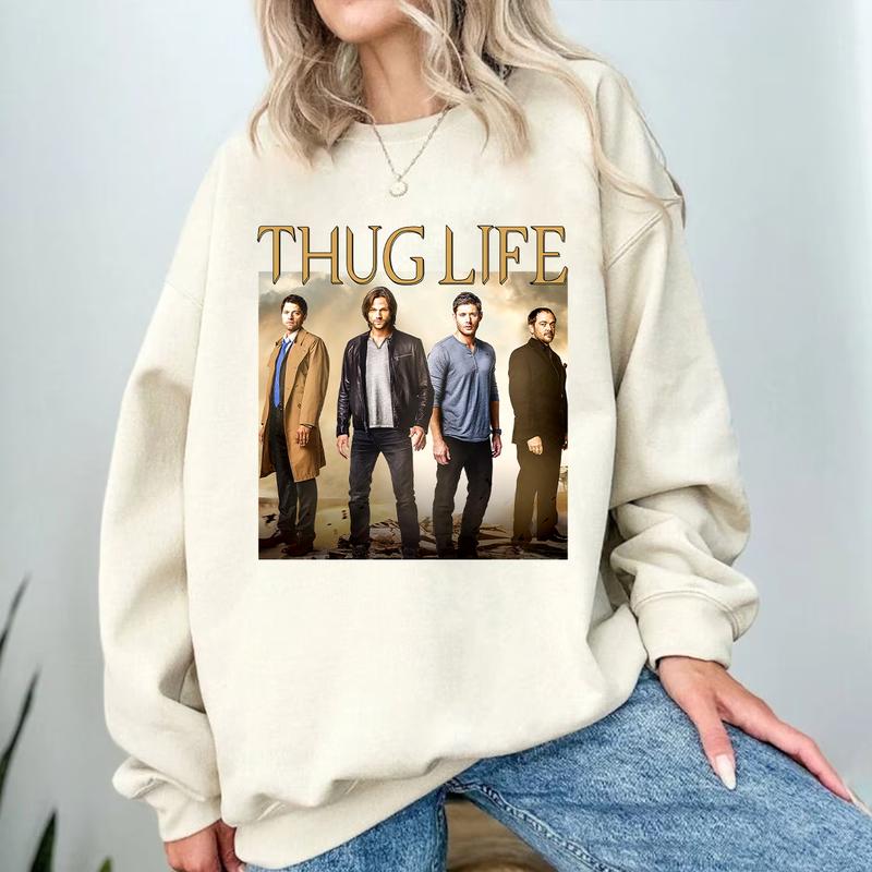 Supeernatural Thug Life T Shirt, Thug Life Supeernatural T Shirt,  Sam-Winchester Shirt, Dean-Winchester T-Shirt Sweatshirt Hoodie
