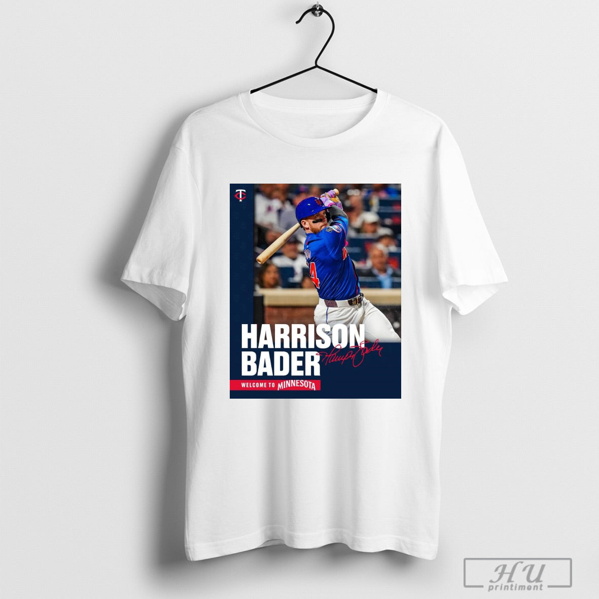 Poster Minnesota Twins Signed Harrison Bader Welcome Back To Minnesota Signature T Shirt Sweatshirt