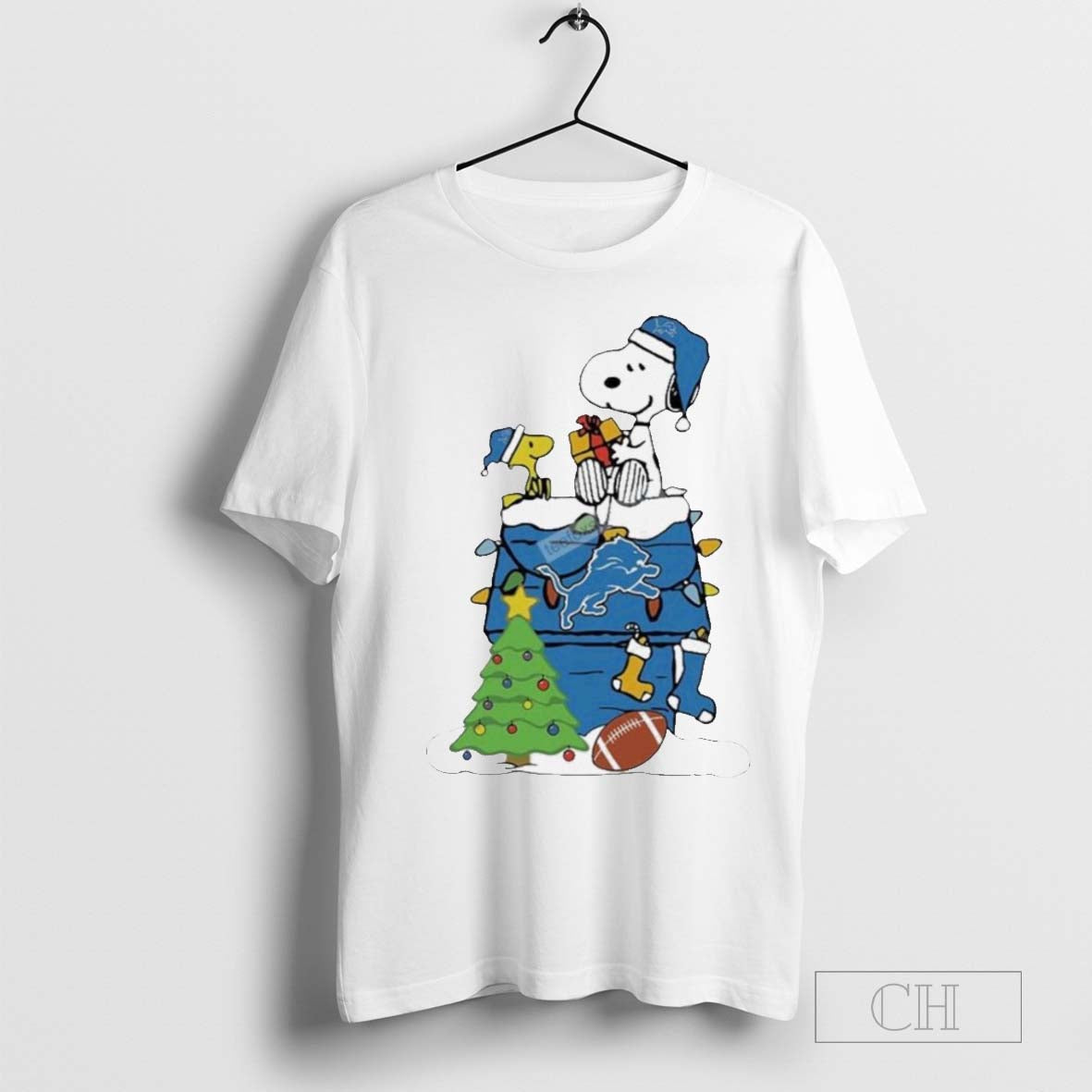 Snoopy Woodstock Detroit Lions Christmas T-Shirt
