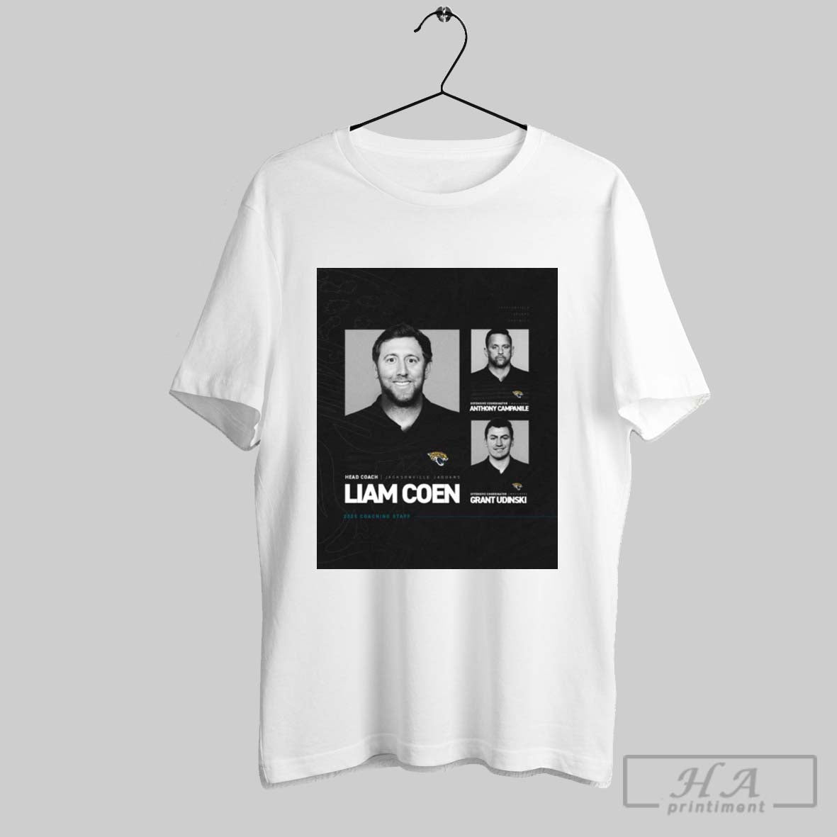 Poster Jacksonville Jaguars 2025 Coaching Staff Liam Coen Anthony Campanile Grant Udinski T Shirt