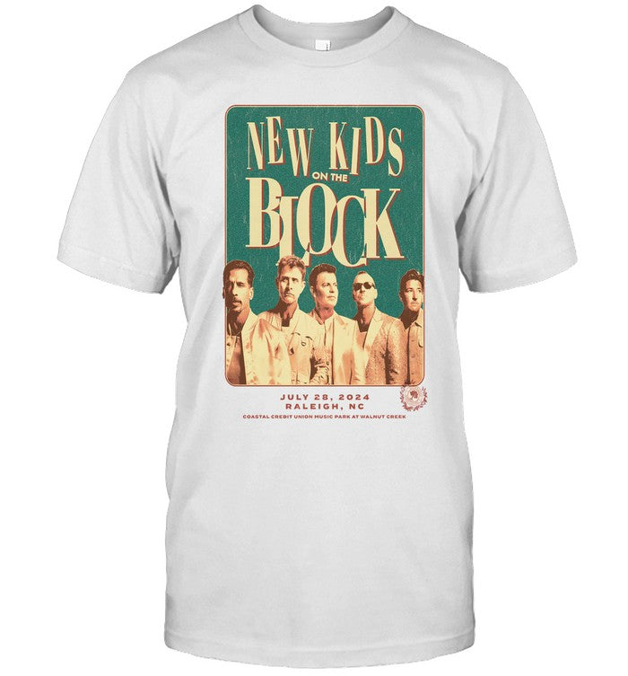 New Kids On The Block Raleigh Jul 28, 24 Coastal Credit Union Music Park At Walnut Creek Tee