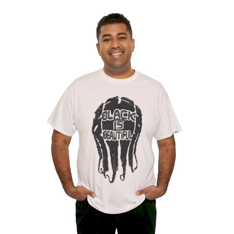 Black is Beautiful Vintage Hippie 90s Styled Graphic T-Shirt Retro Y2k Vibes Hip Hop Inspired Casual Cotton