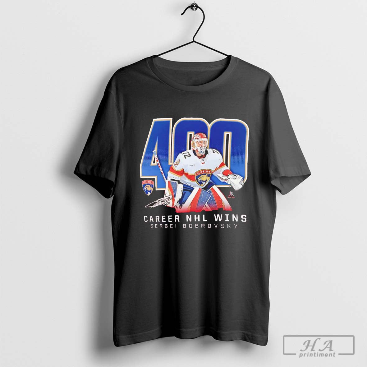 Sergei Bobrovsky Florida Panthers 400 Career Wins signature shirt