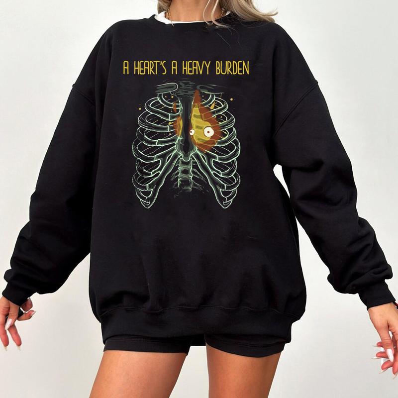 A heart's A Heavy Burden T-shirt Sweatshirt Hoodie  Sophie Hatter quote  Miyazaki sweatshirt  Anime sweatshirt  Howls Castle Shirt