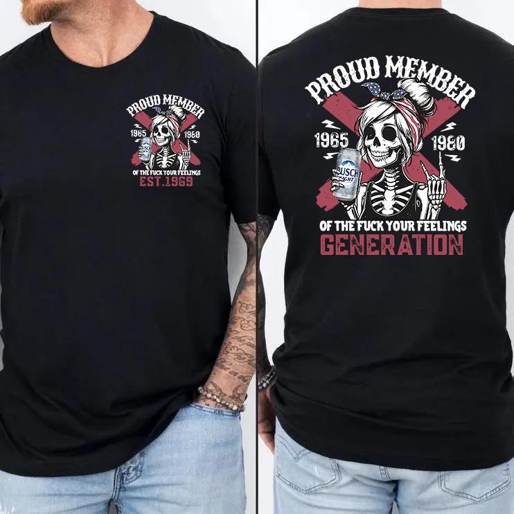 Customize Gen X Beer Shirt: Raised On Hose Water & Neglect, Vintage Sarcasm Quote Humor T-Shirt