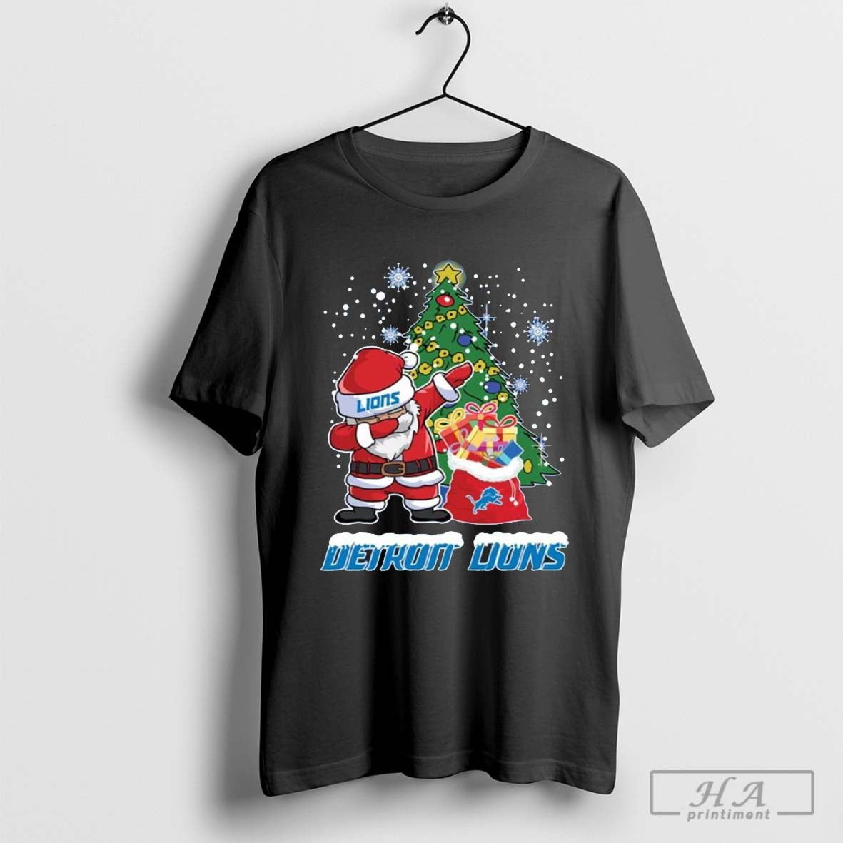 Santa Dabbing Detroit Lions Christmas 2024 Shirt